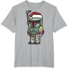 imageStar Wars Boba Fett Santa Hat Cartoon Christmas TShirt TShirtHeather Grey