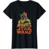 imageStar Wars Boba Fett Skeleton Halloween Costume TShirtBlack
