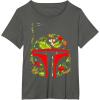 imageStar Wars Boba Fett Tropical Print Helmet TShirtAsphalt Grey
