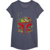 imageStar Wars Boba Fett Tropical Print Helmet TShirtHeather Blue