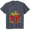 imageStar Wars Boba Fett Tropical Print Helmet TShirtHeather Blue