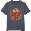 imageStar Wars Boba Fett Tropical Print Helmet TShirtHeather Blue