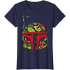 imageStar Wars Boba Fett Tropical Print Helmet TShirtNavy Blue