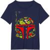 imageStar Wars Boba Fett Tropical Print Helmet TShirtNavy Blue