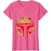 imageStar Wars Boba Fett Tropical Print Helmet TShirtPink Heather