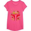 imageStar Wars Boba Fett Tropical Print Helmet TShirtPink Heather
