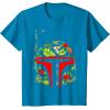 imageStar Wars Boba Fett Tropical Print Helmet TShirtSapphire Blue