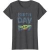 imageStar Wars Grogu Birthday Boy Big Face TShirtDark Heather Grey