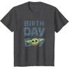 imageStar Wars Grogu Birthday Boy Big Face TShirtDark Heather Grey