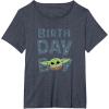 imageStar Wars Grogu Birthday Boy Big Face TShirtHeather Blue