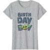 imageStar Wars Grogu Birthday Boy Big Face TShirtHeather Grey