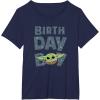 imageStar Wars Grogu Birthday Boy Big Face TShirtNavy Blue