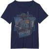 imageStar Wars The Empire Strikes Back Boba Fett Vintage Portrait TShirtNavy Blue