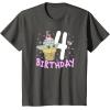 imageStar Wars The Mandalorian Grogu 4th Birthday Ice Cream Cone TShirtAsphalt Grey