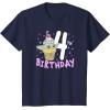 imageStar Wars The Mandalorian Grogu 4th Birthday Ice Cream Cone TShirtNavy Blue