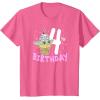 imageStar Wars The Mandalorian Grogu 4th Birthday Ice Cream Cone TShirtPink Heather