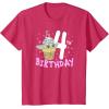 imageStar Wars The Mandalorian Grogu 4th Birthday Ice Cream Cone TShirtRed Heather