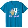 imageStar Wars The Mandalorian Grogu 4th Birthday Ice Cream Cone TShirtSapphire Blue
