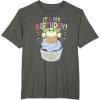 imageStar Wars The Mandalorian Grogu Its My Birthday Cupcake TShirtAsphalt Grey