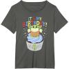 imageStar Wars The Mandalorian Grogu Its My Birthday Cupcake TShirtAsphalt Grey