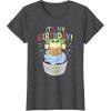imageStar Wars The Mandalorian Grogu Its My Birthday Cupcake TShirtDark Heather Grey