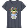 imageStar Wars The Mandalorian Grogu Its My Birthday Cupcake TShirtHeather Blue