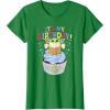 imageStar Wars The Mandalorian Grogu Its My Birthday Cupcake TShirtKelly Green
