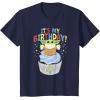 imageStar Wars The Mandalorian Grogu Its My Birthday Cupcake TShirtNavy Blue