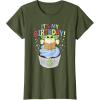 imageStar Wars The Mandalorian Grogu Its My Birthday Cupcake TShirtOlive Green
