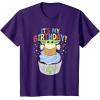 imageStar Wars The Mandalorian Grogu Its My Birthday Cupcake TShirtPurple