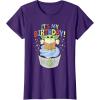 imageStar Wars The Mandalorian Grogu Its My Birthday Cupcake TShirtPurple