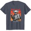 imageStar Wars Visions Boba Fett Samurai Poster TShirtHeather Blue