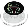 imageStar Wars Boba Fett Neon Line Art Helmet PopSockets MagSafe PopGrip for iPhoneMagSafe