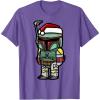imageStar Wars Boba Fett Santa Hat Cartoon Christmas TShirt TShirtPurple Heather