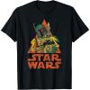 imageStar Wars Boba Fett Skeleton Halloween Costume TShirtBlack