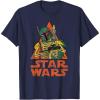 imageStar Wars Boba Fett Skeleton Halloween Costume TShirtNavy Blue
