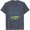 imageStar Wars Grogu Birthday Boy Big Face TShirtHeather Blue