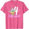 imageStar Wars The Mandalorian Grogu 4th Birthday Ice Cream Cone TShirtPink Heather