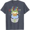 imageStar Wars The Mandalorian Grogu Its My Birthday Cupcake TShirtHeather Blue