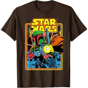 imageStar Wars Boba Fett Bounty Hunter Comic Book Cover TShirtBrown