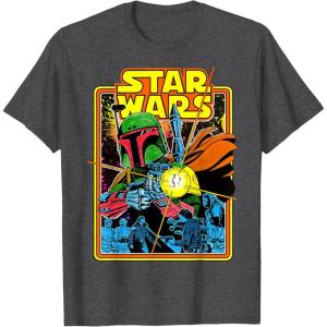 imageStar Wars Boba Fett Bounty Hunter Comic Book Cover TShirtDark Heather Grey