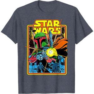 imageStar Wars Boba Fett Bounty Hunter Comic Book Cover TShirtHeather Blue