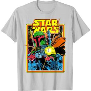 imageStar Wars Boba Fett Bounty Hunter Comic Book Cover TShirtSilver Grey