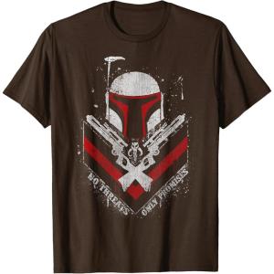 imageStar Wars Boba Fett No Threats Only Promises TShirtBrown