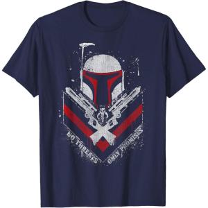 imageStar Wars Boba Fett No Threats Only Promises TShirtNavy Blue
