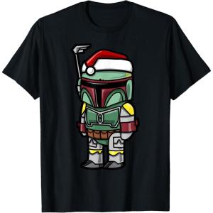 imageStar Wars Boba Fett Santa Hat Cartoon Christmas TShirt TShirtBlack