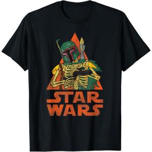 imageStar Wars Boba Fett Skeleton Halloween Costume TShirtBlack
