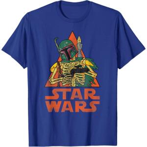 imageStar Wars Boba Fett Skeleton Halloween Costume TShirtRoyal Blue