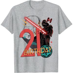 imageStar Wars Darth Vader 21st Birthday Abstract Background TShirtHeather Grey