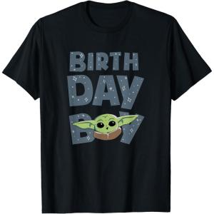 imageStar Wars Grogu Birthday Boy Big Face TShirtBlack